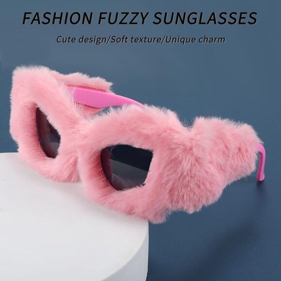 Plush Barbie Fuzzy Cat Eye Sunglasses main image 5